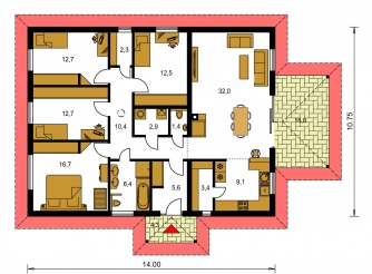 Floor plan of ground floor - BUNGALOW 177